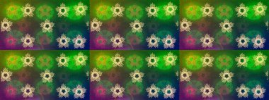 Kar tanesi renkli desen. Snowflakes desen. Raster kar taneleri arka plan. Renk arka plan üzerinde izole soyut kar taneleri ile düz tasarım. Raster illüstrasyon.