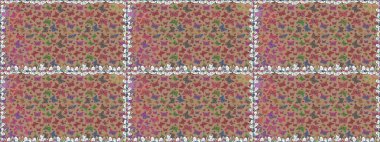 Tekstil, kumaş, baskı ve davetiye geçmişi. Raster. Bej renkli illüstrasyon. Kelebeklerle kusursuz desen.