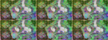 Raster dikişsiz çiçek deseni. Vadinin yeşil renkli çiçekleri.