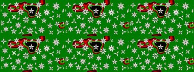 Parlak çiçekli yeşil renkler üzerine soyut çizim deseni. Küçük çiçekte hoş bir çiçek deseni var. Çiçek elementli zarif raster dokusu..