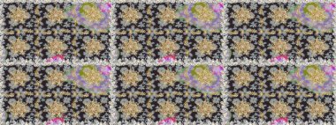 Raster oryantal süs. Kusursuz altın desen. Altın elementlerle gri renklerde altın desen.