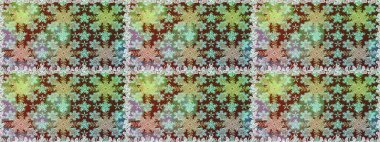 El yapımı dekoratif çerçeve, albüm kapağı, tebrik kartı, klasik Art deco tarzı. Raster soyut çiçek çelengi altın karalama fantezi yaprakları ve tarafsız renklerde çiçek.