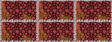 Çiçekler, yapraklar, dekoratif elementler, sıçramalar, lekeler, el çizimleri çizimleri ve Doodle çizimleri, grafik raster çizimleri.