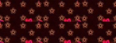 Güzel soyut kar tanesi raster tasarımı. Düz kar karalama ikonları, kar taneleri silueti siyah, kahverengi ve kırmızı renklerde Noel afişi, kartlar. Yeni yıl kar tanesi.