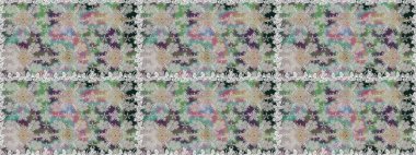 Kusursuz desen. Gri renklerde. Hint süsü. Renkli süs kenarı. Raster illüstrasyonu. Çiçek duvar kağıdı.