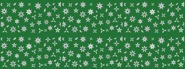 Eskiz arkaplan modeli. Yapraklı çiçekler ve yeşil renkli papatya çiçekleri. Raster - stok.