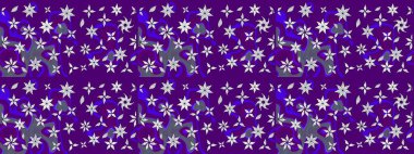 Düz Çiçek Elementleri Tasarımı. Raster illüstrasyonundaki çiçek desenli çizim. Mor renkli çiçekler. Renkli Bahar Teması çizim şablonu.