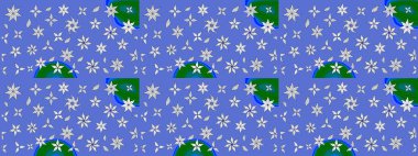 Raster illüstrasyonu. Çizim çiçek deseni duvar kâğıdı olarak kullanılabilir. Mavi renkte çiçekler.