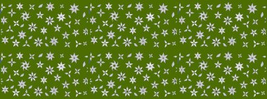 Raster illüstrasyonu. Çiçekli karalama şeklinde Raster çiçek deseni. Yumuşak, yeşil renkte bahar çiçekleri.