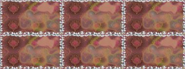 Küçük çiçekteki kusursuz desen. Güzel kumaş deseni. Raster illüstrasyonu. Güzel çiçek arkaplanı..