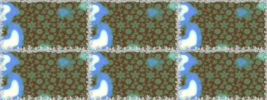 Kahverengi renklerde. Çiçek. Raster illüstrasyonu. Kusursuz dekoratif arka plan, çiçek mandala.