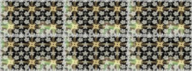 Çiçekli zambaklar kusursuz bir arka plan. Çiçek tasarımı için inanılmaz bir kolaj cenneti tarzı. Parlak çiçekli kolaj çiçekleri siyahtır..