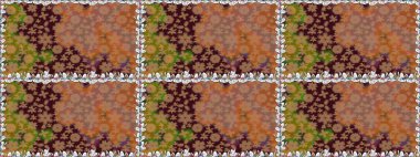 Raster illüstrasyonu. Kusursuz Chichi kumaş deseni. Düz Çiçek Elementleri Tasarımı. Çiçek deseni. Renkli Bahar Teması Kusursuz Arkaplan.