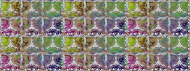 Renkli süs kenarı. Raster illüstrasyonu. Tarafsız renklerde. Hint süsü. Kusursuz desen. Çiçek duvar kağıdı.