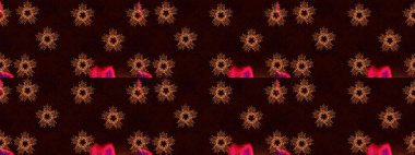 Güzel soyut kar tanesi raster tasarımı. Düz kar karalama ikonları, kar taneleri silueti siyah, kahverengi ve kırmızı renklerde Noel afişi, kartlar. Yeni yıl kar tanesi.