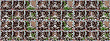 Kusursuz. Şirin çiçek elementleri. Kahverengi renkli çiçekler. Raster illüstrasyonu.