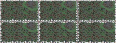 Duvar kağıtları, web sayfası geçmişi, yüzey dokuları, tekstil için mükemmel. Yeşil renklerle ilgili kusursuz çiçek desenli arka plan. Resimlerde tropik kelebekler görülür. Raster..