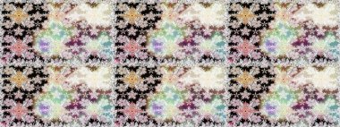 Raster illüstrasyonunda kusursuz çiçek deseni. Düz Çiçek Elementleri Tasarımı. Renkli Bahar Temalı Kusursuz Arkaplan. Tarafsız renklerde çiçekler.