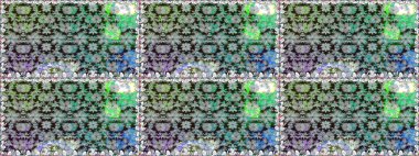 Raster illüstrasyonu. Gri renklerde bahar çiçekleri. Çiçek ve yapraklı karalama şeklinde Raster çiçek deseni.