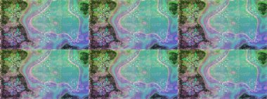 Düz Çiçek Elementleri Tasarımı. Sevimli çiçek raster deseni. Renkli Bahar Temalı Kusursuz Arkaplan. Mavi renkte çiçekler.