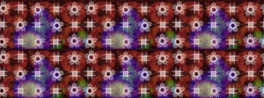 Kahverengi, kırmızı ve nötr renklerde kar tanelerinden oluşan kış deseni. Kış konsepti Düz yatıyordu. Raster illüstrasyonu.