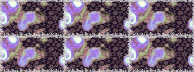 El çizimi. Çiçekli, yapraklı, çiçeksiz çiçek desenli. Raster illüstrasyonu.