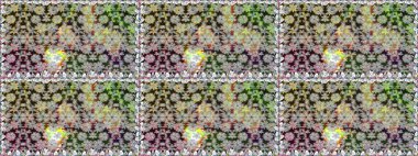 Raster illüstrasyonunda kusursuz çiçek deseni. Gri renkli çiçekler.