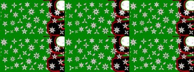 Çiçekli zambakların eskiz geçmişi. Çiçek tasarımı için inanılmaz bir kolaj cenneti tarzı. Parlak çiçekli kolaj çiçekleri yeşil.