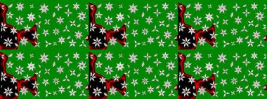 Motley illüstrasyonu. Küçük renkli çiçekler. Moda baskıları için zarif bir şablon. Küçük çiçekte güzel bir desen. Yeşil çiçekli bahar çiçekleri.