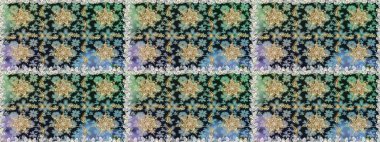 Damask altın soyut çiçek gri renklerde pürüzsüz desen. Süslü dekorasyon. Raster illüstrasyonu.