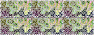 Renkli Bahar Temalı Kusursuz Arkaplan. Düz Çiçek Elementleri Tasarımı. Raster..