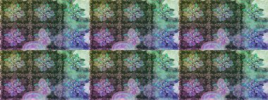 Halk tarzı. Modern çiçek arkaplanı. Parlak renkli çiçekleri ve yeşil renkli yaprakları olan kusursuz çiçek desenleri. Moda baskıları için zarif bir şablon.