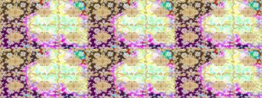 Kına dövmeli süs çiçekleri, altın çıkartmalar, mehndi ve yoga tasarımı, kartlar ve parmak izleri. Raster Golden Mehndi eskiz kalıbı. Tarafsız renklerde desen.