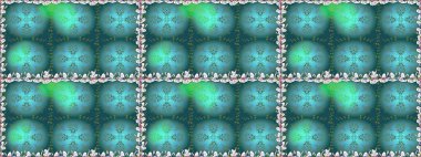 Elle boyanmış suluboya, dikişsiz çiçekler ve bitkiler. Mavi renkte çiçekler.