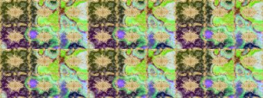 Tasarım için Damask çizim kalıbı. Yeşil renkler ve altın elementler üzerine Raster çizim deseni.