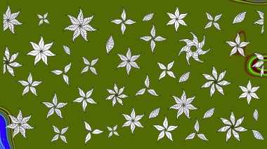 Üst manzara, yumuşak yeşil renk tarzı. Çiçek kompozisyonu, el boyası, hassas şablon. Manzaralı çiçek deseni. Sevgililer günü ve tebrik kartı konsepti için şık bir davet.