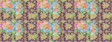 Kahverengi renklerde altın desenler ve altın elementler. Raster geleneksel oryantasyon süsü. Klasik altın deseni çiz.