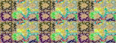 Barok tarzında duvar kâğıdı tasarımı için eskiz şablonu arka planı. Süslü raster dekorasyonu. Altın elementlerle nötr renklerde altın desen.