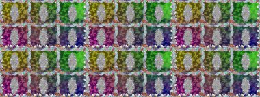 Raster illüstrasyonu. Kumaş, duvar kağıdı ve kağıt üzerine baskı yapmak için gelişen arka plan. Sevimli, pürüzsüz desenli, küçük çiçekli, klasik tarzda. Moda arka planında parlak buketler.