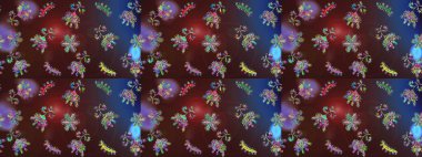 Kar tanesi süs desen. Snowflakes desen. Kar taneleri arka plan. Arka plan üzerinde izole soyut kar taneleri ile düz tasarım. Raster illüstrasyon.