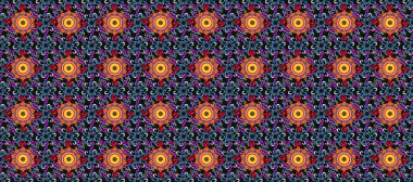 Çiçeksiz desenli nakış işlemeli gelincikler ve vadideki zambaklar. Tekstil tasarımı için siyah, mavi ve gri renkli geleneksel halk çiçekleri..