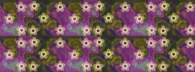 Mor, yeşil ve kahverengi kar tanelerinden izole edilmiş. Renkli kar taneleri Raster çizimi. Güzel kış süsleri..