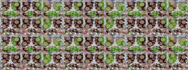 Kusursuz çiçek deseni. Asya tekstil tarzında. Raster illüstrasyonu. Raster illüstrasyonu. Kahverengi renkte çiçekler.