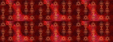 Çiçek Elementleri 'nin soyut geçmişi. Raster kış deseni. Kırmızı, kahverengi ve siyah renkler üzerine tasarım. Raster illüstrasyonu.