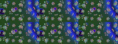 Şirin çiçekler. Çizgi çizimi kalıbı. Raster Moda kumaş deseni.