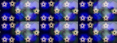 Renkli Bahar Temalı Kusursuz Arkaplan. Raster illüstrasyonunda kusursuz çiçek deseni. Düz Çiçek Elementleri Tasarımı. Süslü kumaş deseni.