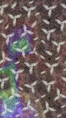 Zentangle soyut çiçekleri. Güzel kumaş deseni. Düz Çiçek Elementleri Tasarımı. Karalama çiçeği. Renkli Bahar Teması eskiz kalıbı. Raster illüstrasyonu.