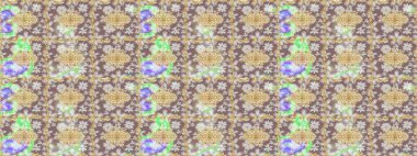 Doğu tarzı element. Altın desenli çiçek dekoru. Tasarım şablonu için çizgi çizimi sınırı. Tarafsız renklerde altın element. Davetiyeler, kartlar, web sayfası için Raster illüstrasyonu.