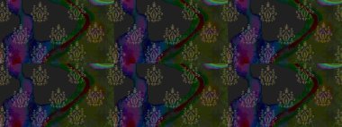 Ağaç dallı bahar çiçekleri ile desen, çiçek silueti ile gri renkler. Raster deseni.