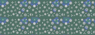 Çiçek desenli eskiz. Yeşil renkli çiçekler. Tişört baskısı için çiçek boyama rasteriName.